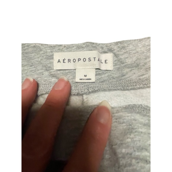 Aeropostale Womens Gray Wide Leg Sweatpants Crest Logo Drawstring Size M - Picture 3 of 7